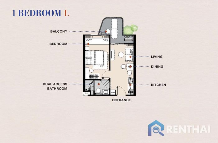 Планировка объектов - 1 Bedroom L
