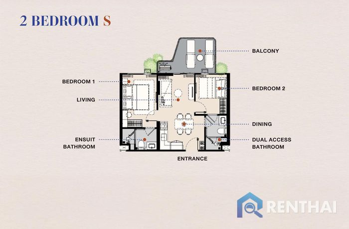 Планировка объектов - 2 Bedroom S