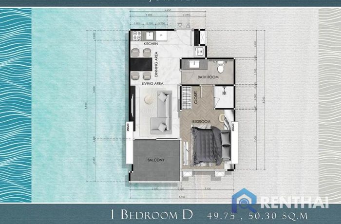 แปลนห้อง - 1BR-D