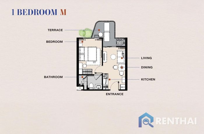 Планировка объектов - 1 Bedroom M
