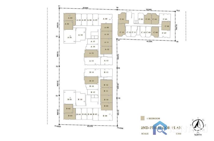 Floor Plans - 2ND-7TH -1BR