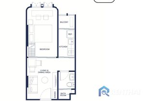 Кондо 1 сп. 32 кв.м. - фото 5