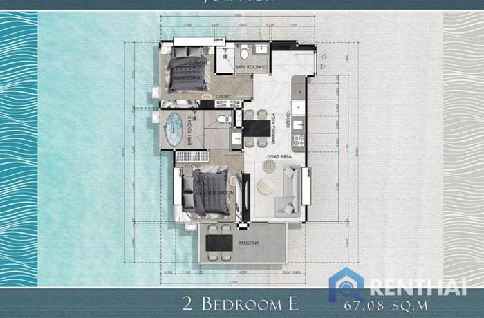 แปลนห้อง - 2BR-E