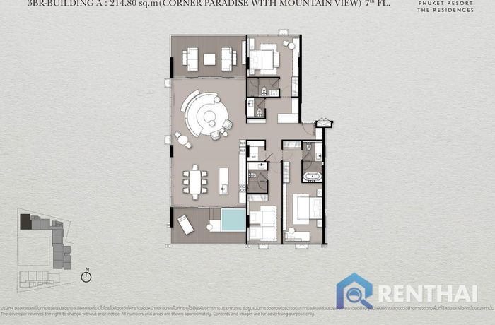 แปลนห้อง - 3 Bedroom