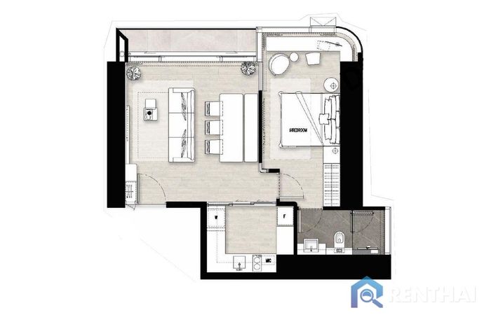 Планировка объектов - 1B- Corner