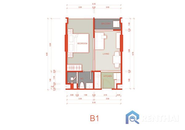 คอนโด 1 นอน 34 ตรม. - รูปภาพ 5