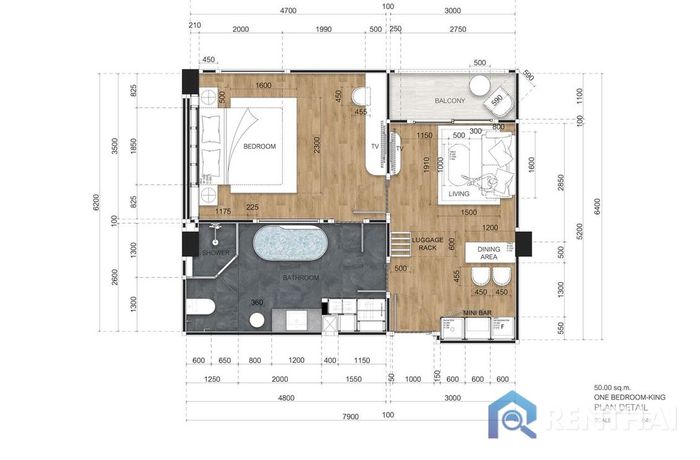 Unit Plans - 1 Bed 50 sqm