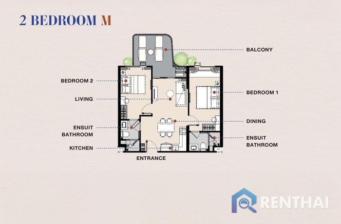 Планировка объектов - 2 Bedroom M