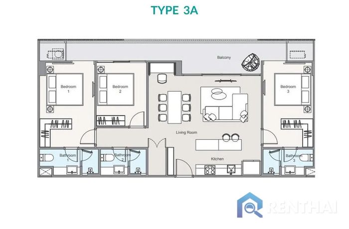 แปลนห้อง - Type 3A