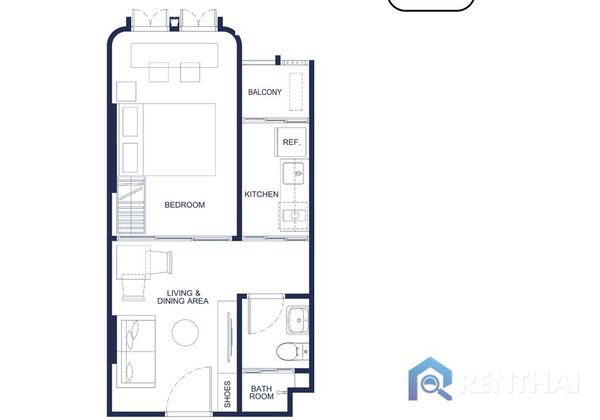Кондо 1 сп. 32 кв.м. - фото 5