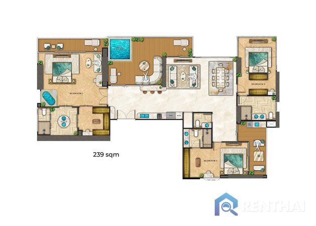 Кондо 3 сп. 239 кв.м. - фото 1