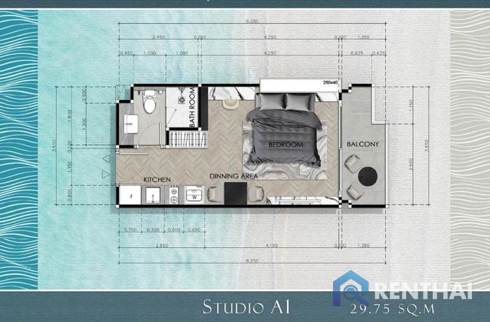 แปลนห้อง - Studio-A1