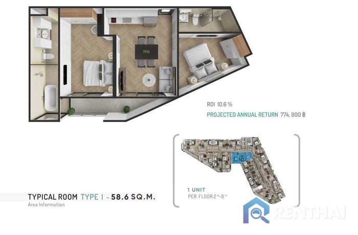 Планировка объектов - Type-2beds-1