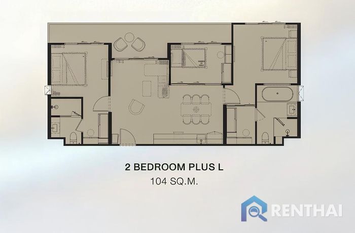 Unit Plans - 2 Bedrooms Plus L