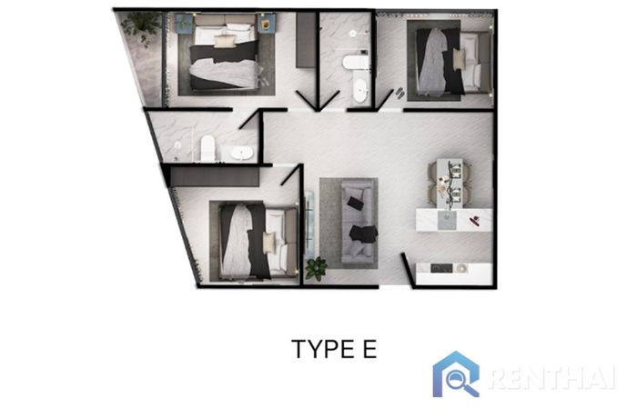 แปลนห้อง - Type E