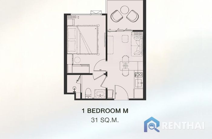 แปลนห้อง - 1 Bedroom M