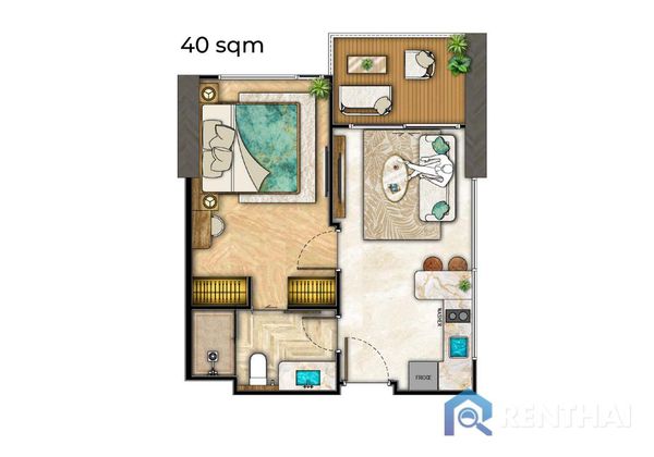 คอนโด 1 นอน 40 ตรม. - รูปภาพ 1