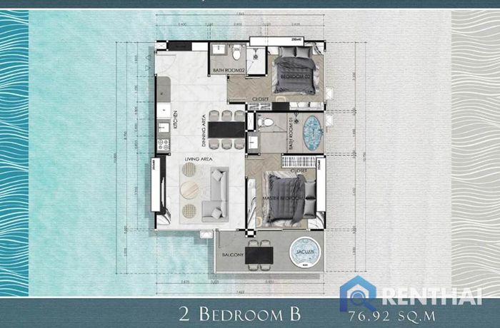 แปลนห้อง - 2BR-B