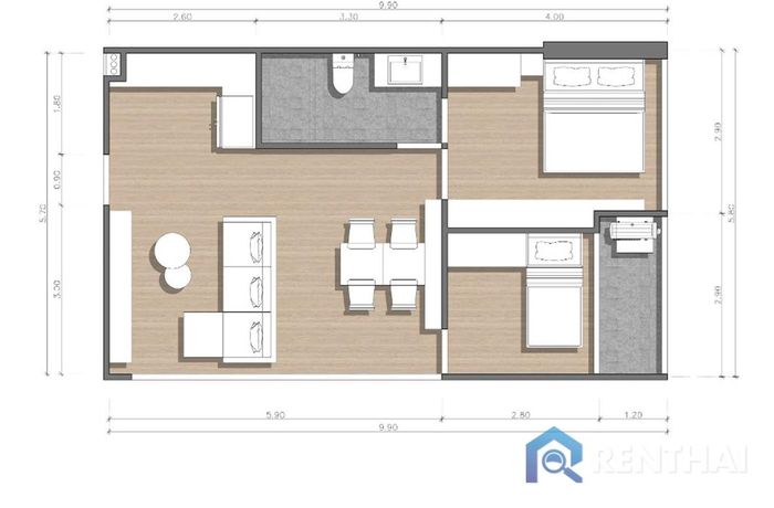 แปลนห้อง - Type-2beds