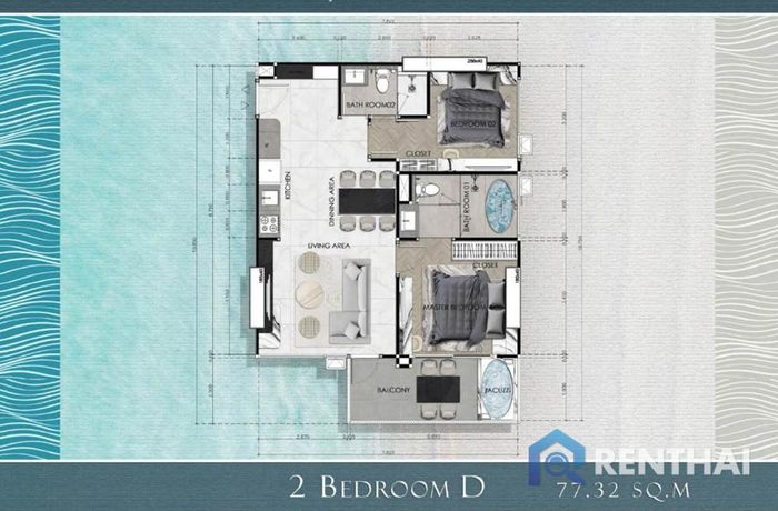 แปลนห้อง - 2BR-D