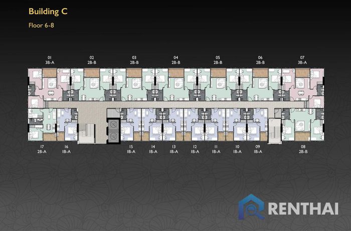 แบบแปลนชั้น - Building C-6-8