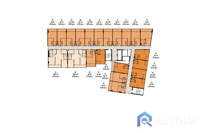 แบบแปลนชั้น - Building C, 3rd - 8th