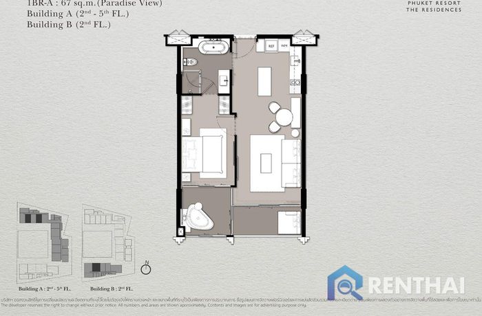 แปลนห้อง - 1 Bedroom