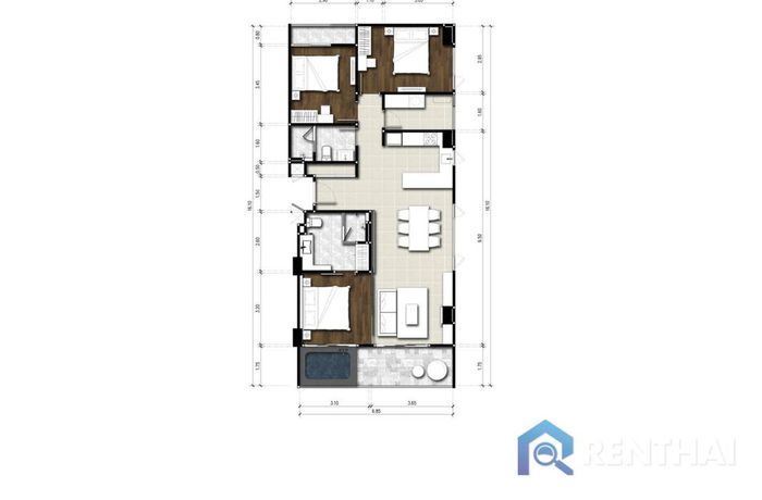 แปลนห้อง - 3 Bedrooms