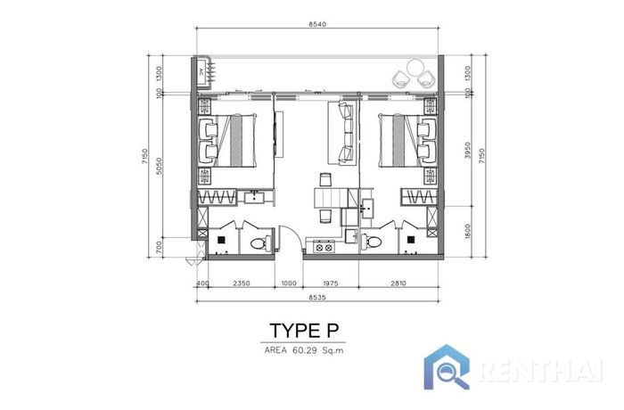 แปลนห้อง - Type P