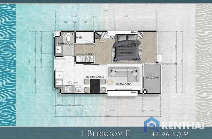 แปลนห้อง - 1BR-E