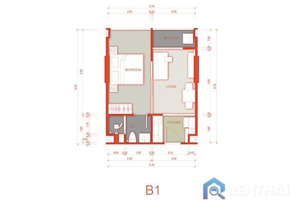 คอนโด 1 นอน 34 ตรม. - รูปภาพ 5