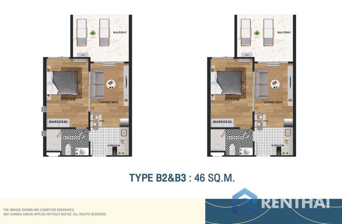 แปลนห้อง - Type-B2-B3