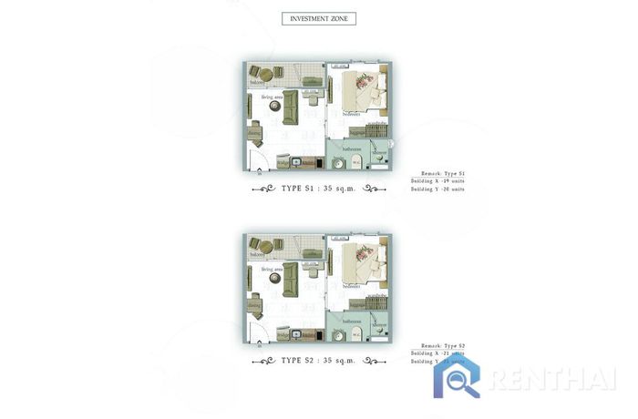 แปลนห้อง - Type-1bed-1