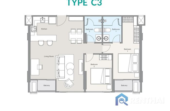 แปลนห้อง - Type C3
