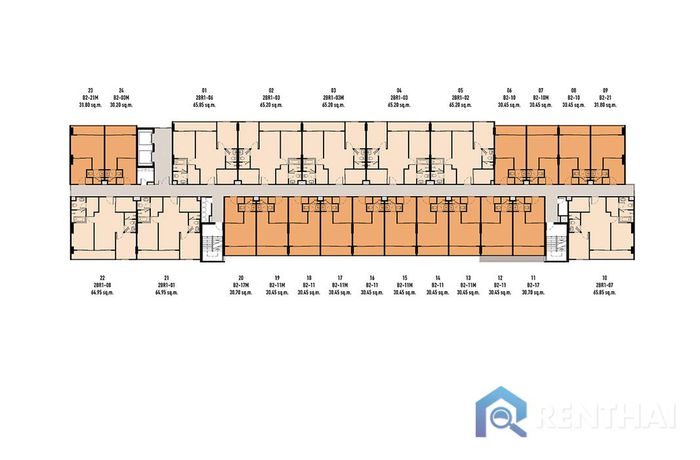 แบบแปลนชั้น - Building D, 2nd - 8th
