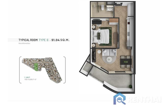 Планировка объектов - Type-1bed-3