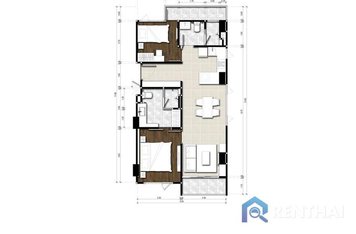 แปลนห้อง - 2 Bedrooms