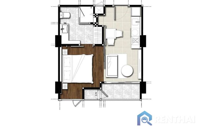 แปลนห้อง - 1 Bedroom A