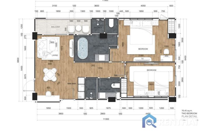 Unit Plans - 2 Bed 76 sqm