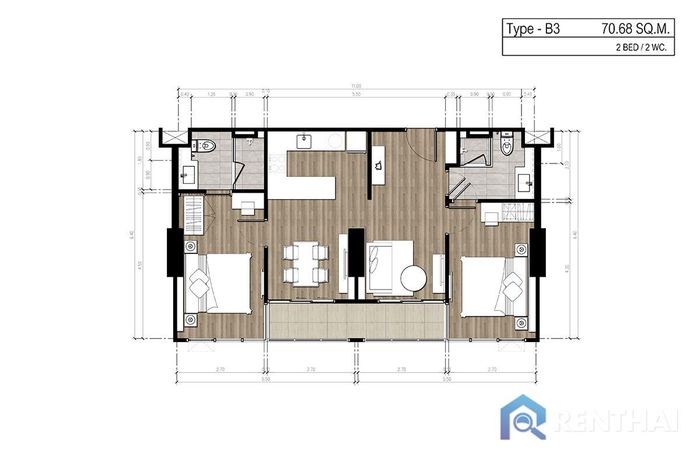 Unit Plans - 2 Bedrooms