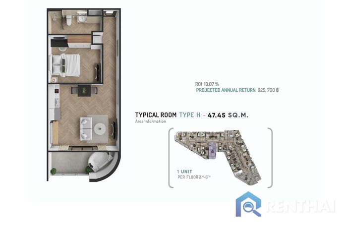 Планировка объектов - Type-1bed-4