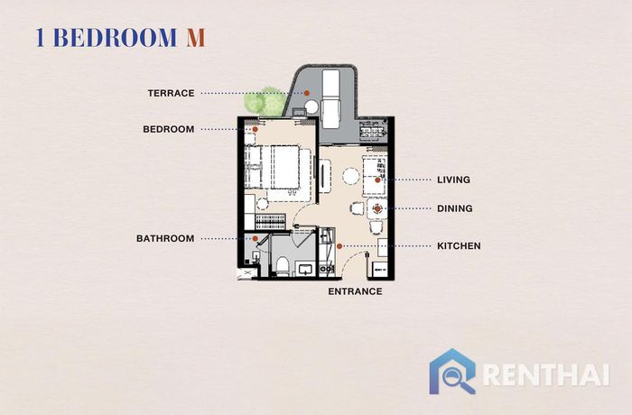 Планировка объектов - 1 Bedroom M
