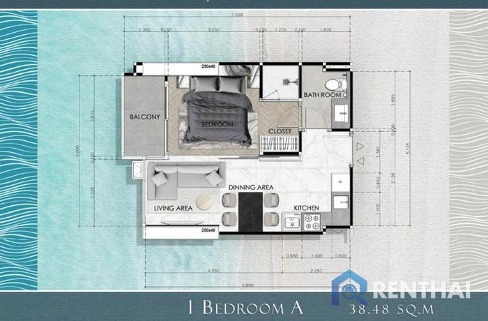 แปลนห้อง - 1BR-A