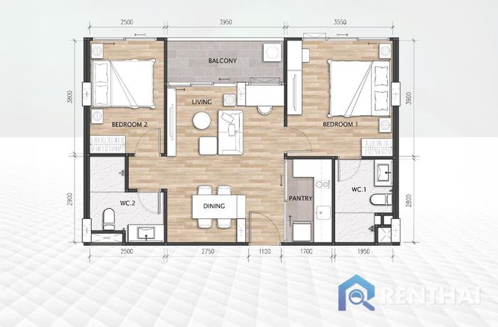 Планировка объектов - 2 Bedrooms