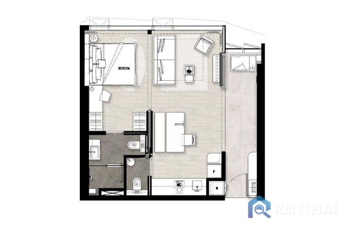 Планировка объектов - 1B-Veranda