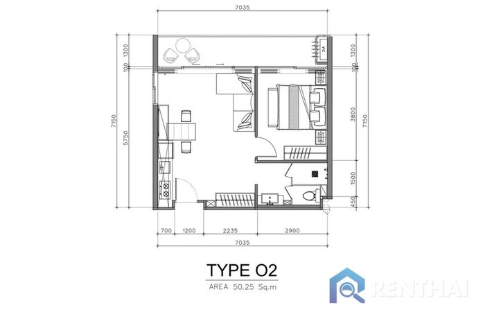 แปลนห้อง - Type O2