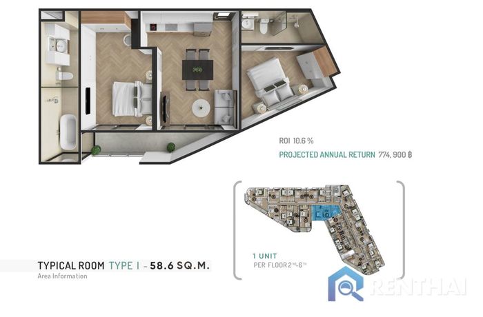 แปลนห้อง - Type-2beds-1