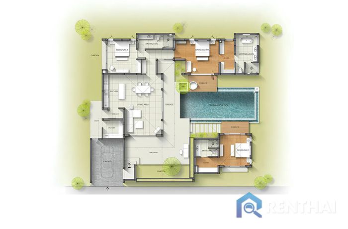 แปลนห้อง - 3 Bedrooms