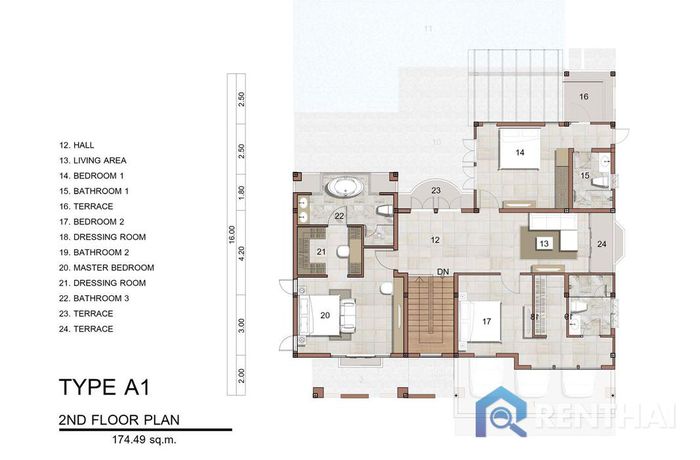 แปลนห้อง - Type A1-2