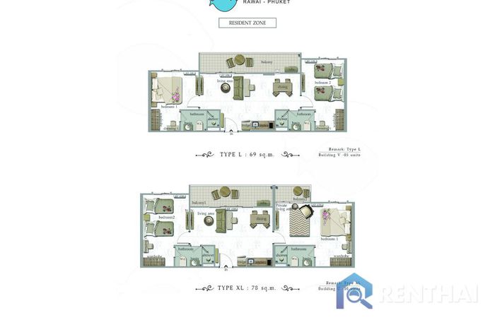 แปลนห้อง - Type-2bed
